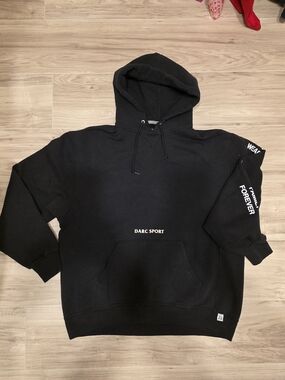 Darc Sport Black Pullover Hoodie with White Script Accents